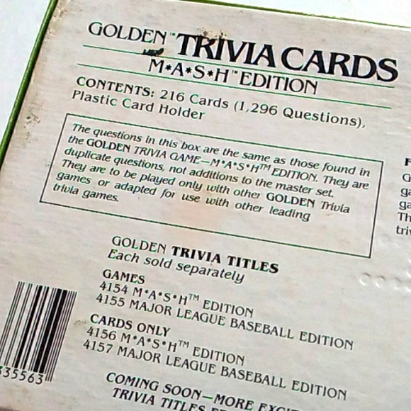 MASH Vintage 1984 Golden Trivia Cards - Picture 3 of 3